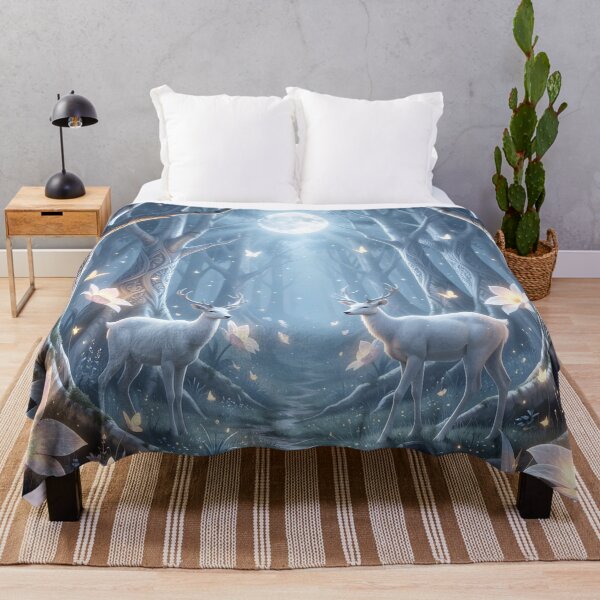 Item preview, Two Sleek Silver Stags Bask in the Moonlight  designed and sold by Fanta-sticky.