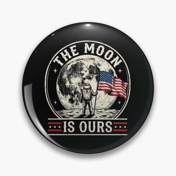 Item preview, The Moon is Ours American, Astronaut, Space, USA Flag, Vintage Moon, Moon Landing, Commercial Use designed and sold by MilanHardy.