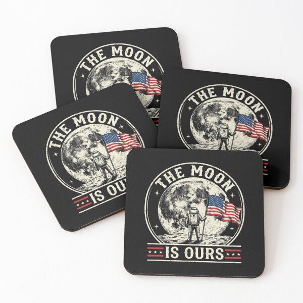 Item preview, The Moon is Ours American, Astronaut, Space, USA Flag, Vintage Moon, Moon Landing, Commercial Use designed and sold by MilanHardy.