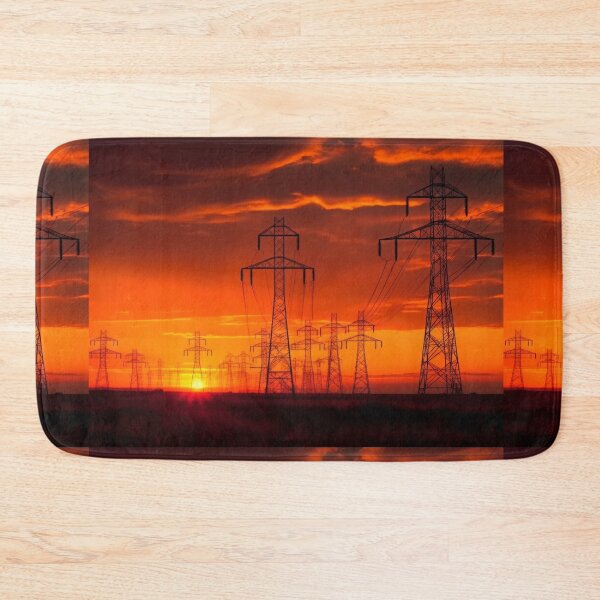 Item preview, Electricity Pylons at Crimson Sunset designed and sold by Pylon-Bureau.