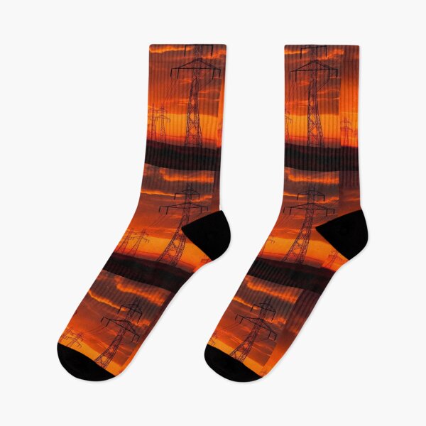 Item preview, Electricity Pylons at Crimson Sunset designed and sold by Pylon-Bureau.