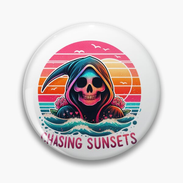 Item preview, Chasing Sunsets Skull Summer Vacation Beach Grim Reaper designed and sold by Polaris Bear.