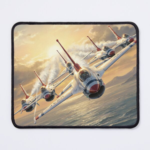 Item preview, USAF Thunderbirds Formation Over Ocean Illustration designed and sold by Airpower Art.