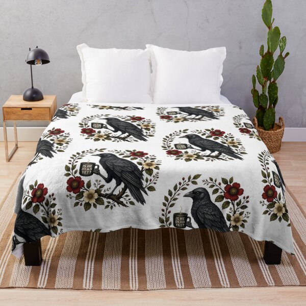 Item preview, Is He Dead Yet Raven Gothic Floral Dark Humor designed and sold by OddPopARt.