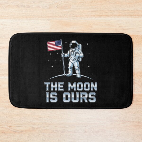 Item preview, The Moon is Ours American, Astronaut, Space, USA Flag, Vintage Moon, Moon Landing designed and sold by MilanHardy.