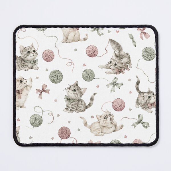 Item preview, Watercolor Cute Kittens and Yarn Balls Seamless Pattern - Baby Fabric and Nursery Print designed and sold by Nubian Style.
