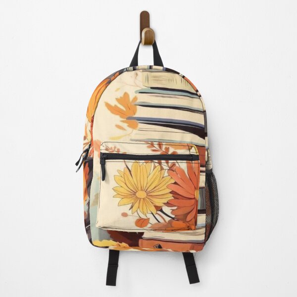 Item preview, Cozy Autumn Stack of Books with Pumpkins — Bookworm Fall Floral Art designed and sold by LYAN-STORE.