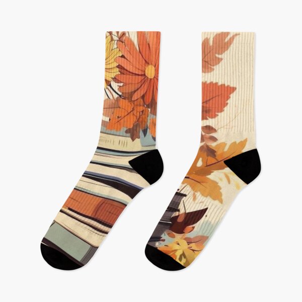 Item preview, Cozy Autumn Stack of Books with Pumpkins — Bookworm Fall Floral Art designed and sold by LYAN-STORE.