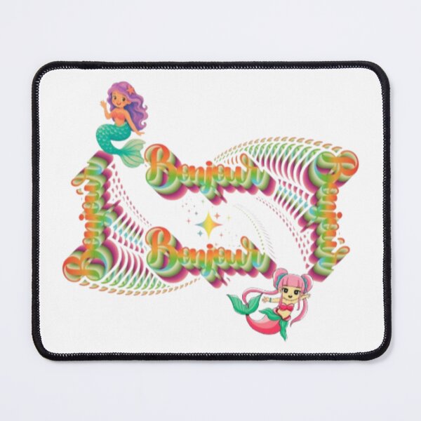 Item preview, Bonjour French Word Waving Mermaids Retro 3D Aesthetic Design designed and sold by Miheerala.