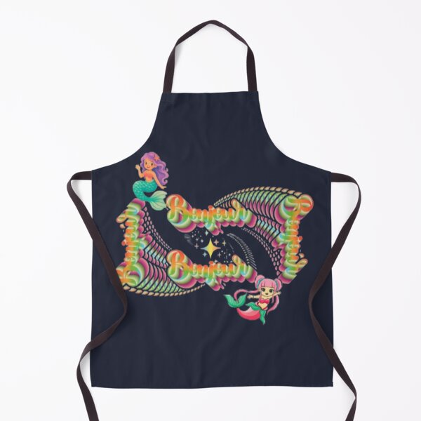 Item preview, Bonjour French Word Waving Mermaids Retro 3D Aesthetic Design designed and sold by Miheerala.