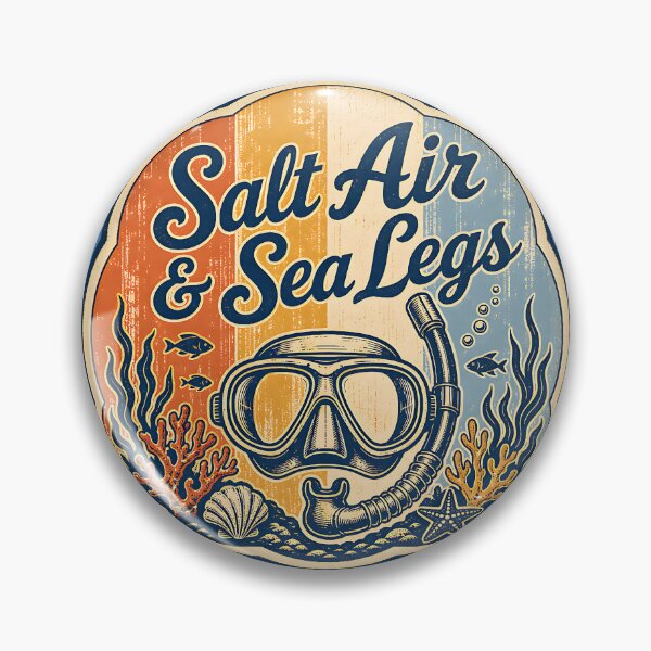 Item preview, Salt Air & Sea Legs Vintage Travel Badge Design designed and sold by MOCH- ART.