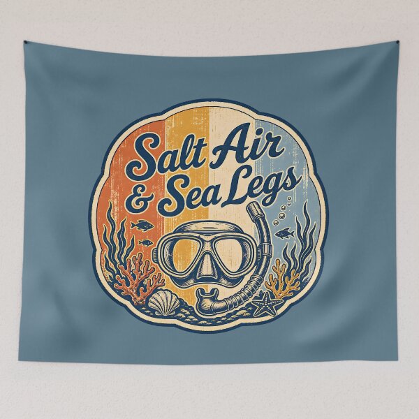 Item preview, Salt Air & Sea Legs Vintage Travel Badge Design designed and sold by MOCH- ART.