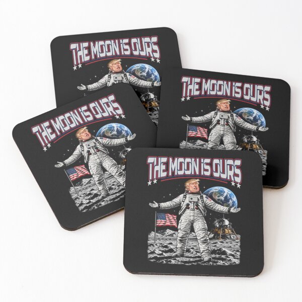 Item preview, The Moon Is Ours Patriotic Astronaut Political Satire Graphic designed and sold by MilanHardy.