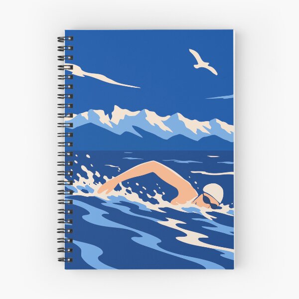 Item preview, Into the Blue | Open Water Swimming Art Print | Retro Swimmer Print | Coastal Art | Ocean Lover Gift designed and sold by Studio pod Burom.