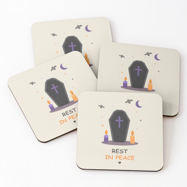 Item preview, Rest In Peace Cute Coffin Halloween Neutral Beige designed and sold by OlhaTironArt.