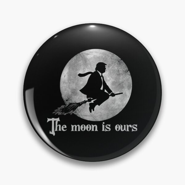 Item preview, The Moon Is Ours Political Satire Full Moon Broom Rider designed and sold by MilanHardy.