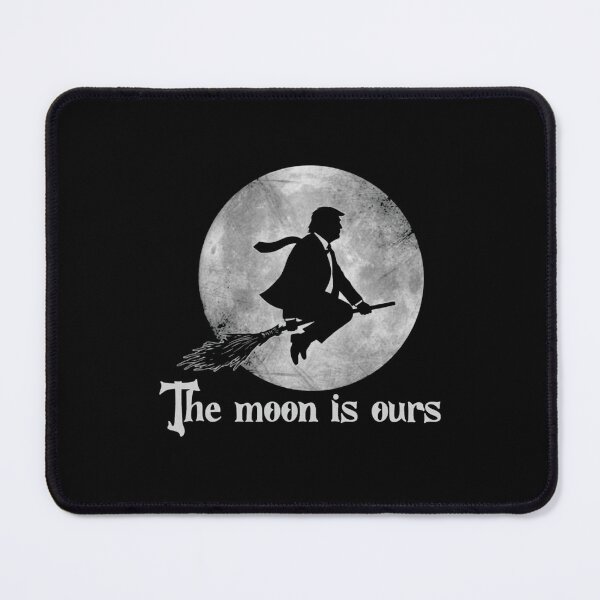 Item preview, The Moon Is Ours Political Satire Full Moon Broom Rider designed and sold by MilanHardy.
