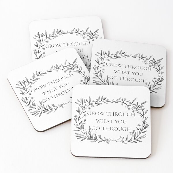 Item preview, Title: Grow Through What You Go Through - Minimalist Botanical Female Empowerment Quote designed and sold by emiliacreations.