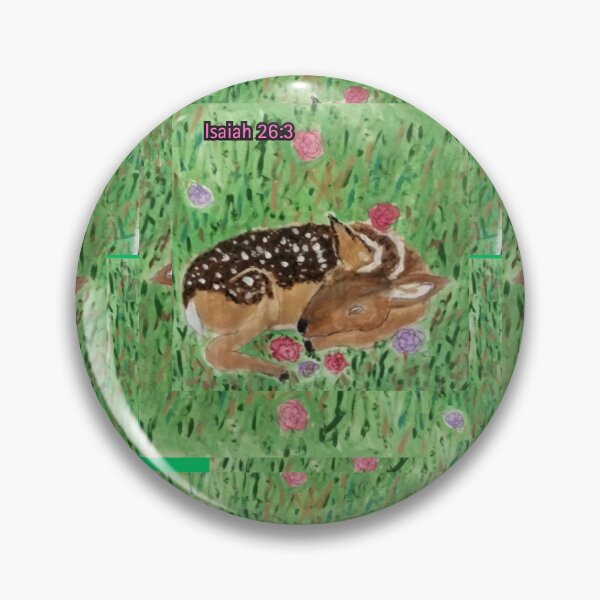 Item preview, Sleeping Fawn – Peaceful Woodland Baby Deer Acrylic painting Isaiah 26:3 designed and sold by TetelestaiWeave.