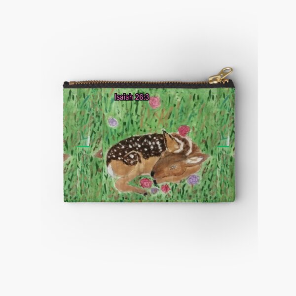 Item preview, Sleeping Fawn – Peaceful Woodland Baby Deer Acrylic painting Isaiah 26:3 designed and sold by TetelestaiWeave.