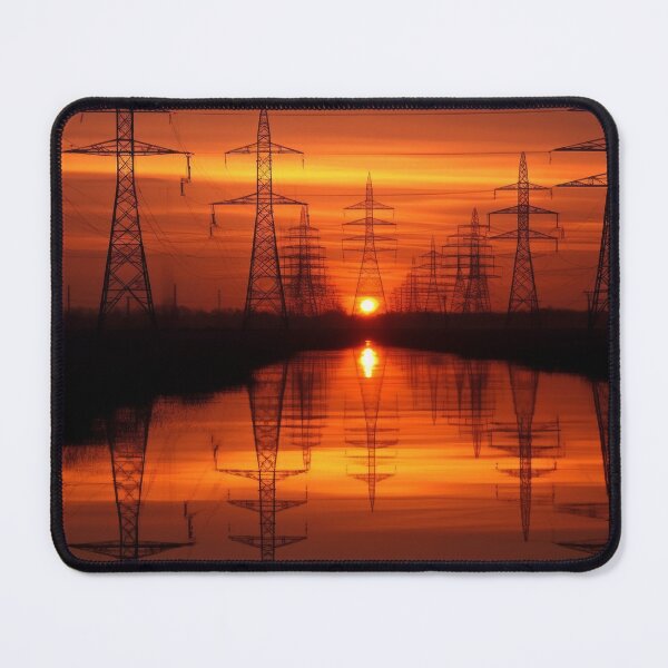 Item preview, Electricity Pylons Reflected in Sunset Waters designed and sold by Pylon-Bureau.