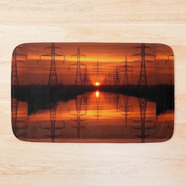 Item preview, Electricity Pylons Reflected in Sunset Waters designed and sold by Pylon-Bureau.
