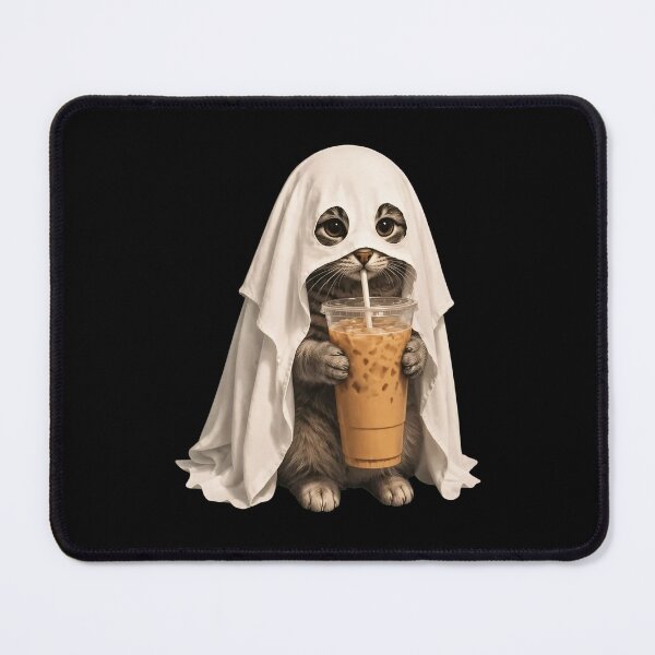 Item preview, Ghost Cat Drinking Coffee Halloween designed and sold by GiaoCalonas.