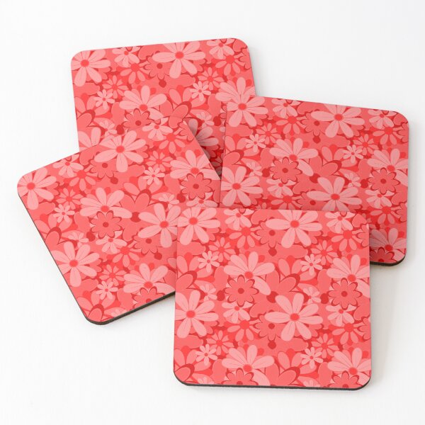 Item preview, Retro Floral Daisy Repeat in Red and Pink designed and sold by StefanStudioArt.