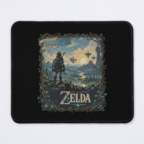 Item preview, The Legend of Zelda Link Overlooking Hyrule Floating Islands designed and sold by Dravienart.