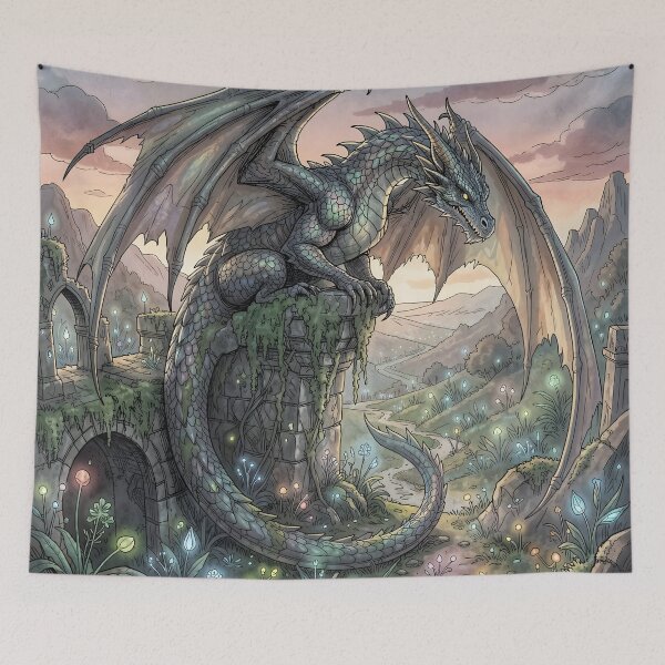 Item preview, Intimidating Black Dragon Drawing designed and sold by Fanta-sticky.