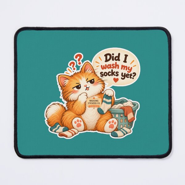 Item preview, NAGGINGCAT3 BY NAGGINGSTICKERSCO. DID I WASH MY SOCKS YET? MUNDANE COLLECTION | GREEN Edition | No.02 designed and sold by LaMaisonOfMY.