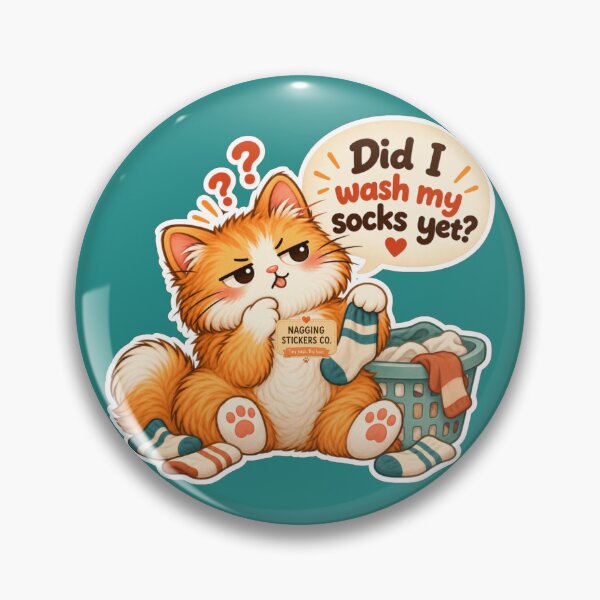 Item preview, NAGGINGCAT3 BY NAGGINGSTICKERSCO. DID I WASH MY SOCKS YET? MUNDANE COLLECTION | GREEN Edition | No.02 designed and sold by LaMaisonOfMY.