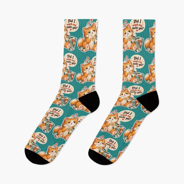 Item preview, NAGGINGCAT3 BY NAGGINGSTICKERSCO. DID I WASH MY SOCKS YET? MUNDANE COLLECTION | GREEN Edition | No.02 designed and sold by LaMaisonOfMY.