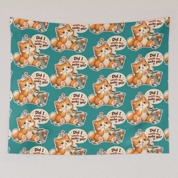 Item preview, NAGGINGCAT3 BY NAGGINGSTICKERSCO. DID I WASH MY SOCKS YET? MUNDANE COLLECTION | GREEN Edition | No.02 designed and sold by LaMaisonOfMY.