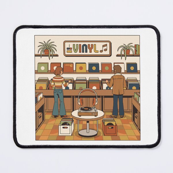 Item preview, Retro Vinyl Record Store Music Collector Design designed and sold by Mellow Doodle Co..