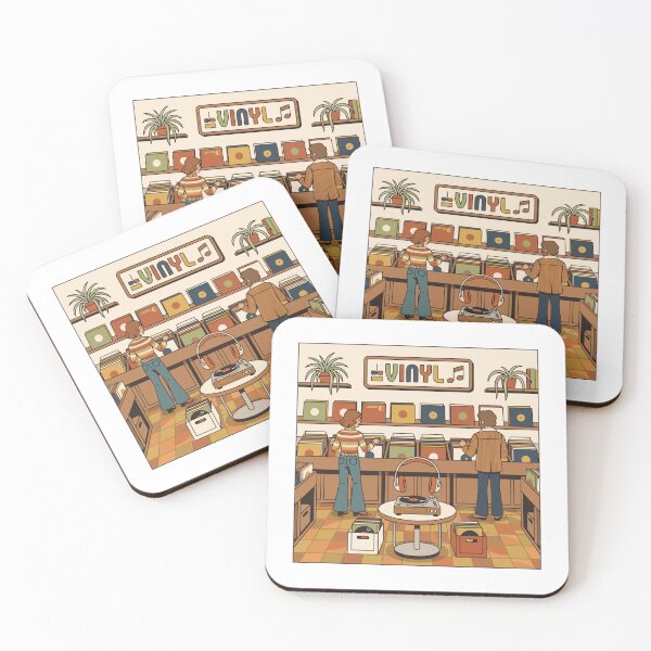 Item preview, Retro Vinyl Record Store Music Collector Design designed and sold by Mellow Doodle Co..