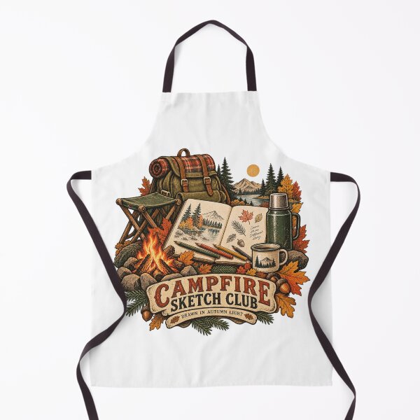 Item preview, Campfire Sketch Club Vintage Autumn Artist Design designed and sold by Golden Era Studio.