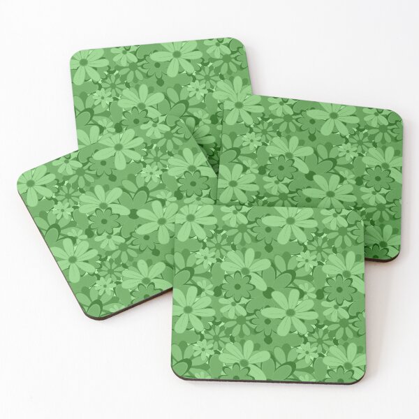 Item preview, Retro Floral Daisy Repeat in Green designed and sold by StefanStudioArt.