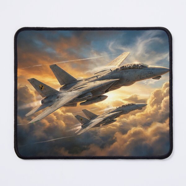 Item preview, F-14 Tomcats Formation Sunset Clouds Illustration designed and sold by Airpower Art.