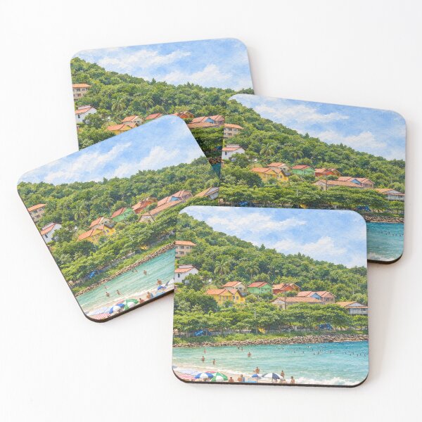 Item preview, Tropical Coastal Village designed and sold by Carol-arts-.