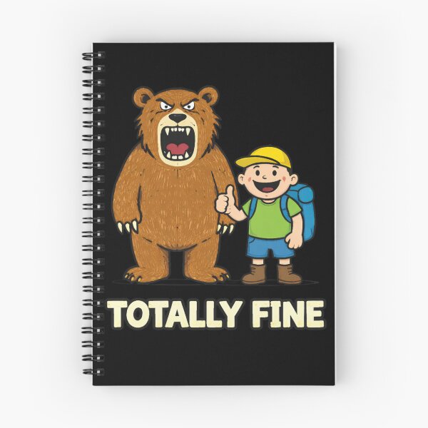 Item preview, Totally Fine - Brave Boy and Grumpy Grizzly Bear designed and sold by LOL-N-LIFESTYLE.