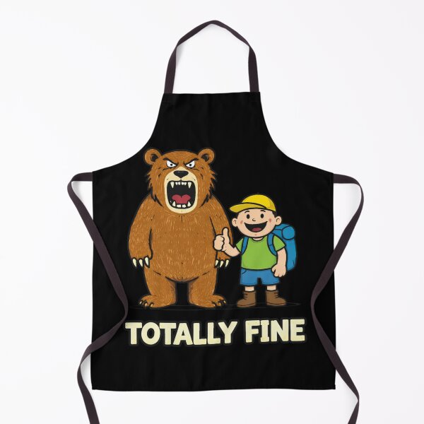 Item preview, Totally Fine - Brave Boy and Grumpy Grizzly Bear designed and sold by LOL-N-LIFESTYLE.