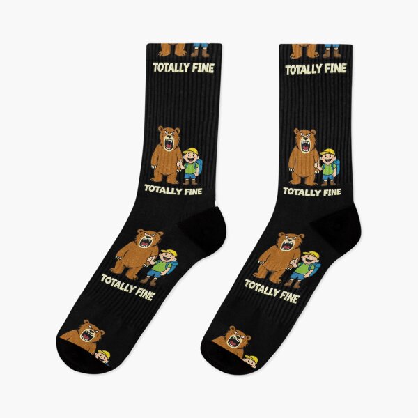 Item preview, Totally Fine - Brave Boy and Grumpy Grizzly Bear designed and sold by LOL-N-LIFESTYLE.