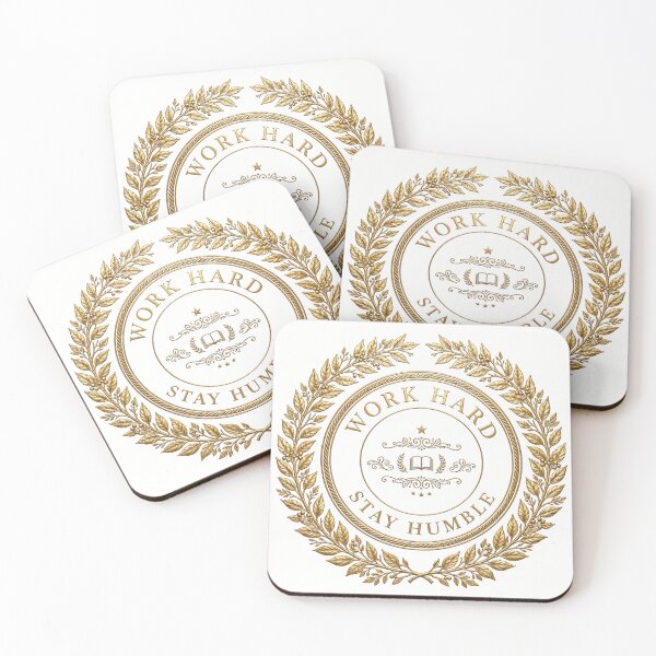 Item preview, Work Hard Stay Humble Golden Education Badge designed and sold by prithvi chand.
