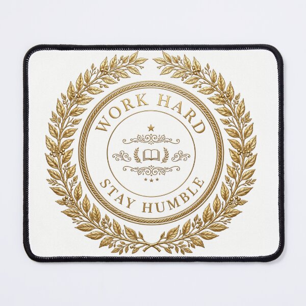 Item preview, Work Hard Stay Humble Golden Education Badge designed and sold by prithvi chand.