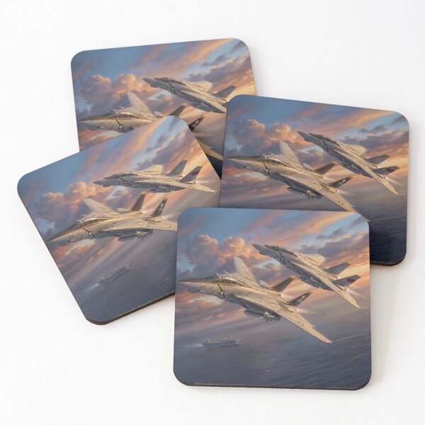Item preview, F-14 Tomcats Carrier Fleet Sunset Illustration designed and sold by Airpower Art.