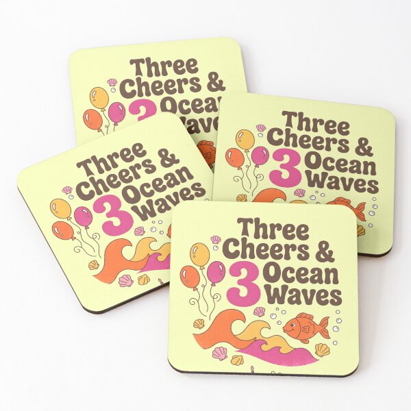 Item preview, Three Cheers & Ocean Waves 3rd Birthday – Cute Fish Ocean Birthday Design designed and sold by Sea Gem.