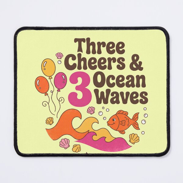 Item preview, Three Cheers & Ocean Waves 3rd Birthday – Cute Fish Ocean Birthday Design designed and sold by Sea Gem.