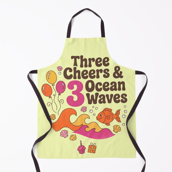 Item preview, Three Cheers & Ocean Waves 3rd Birthday – Cute Fish Ocean Birthday Design designed and sold by Sea Gem.