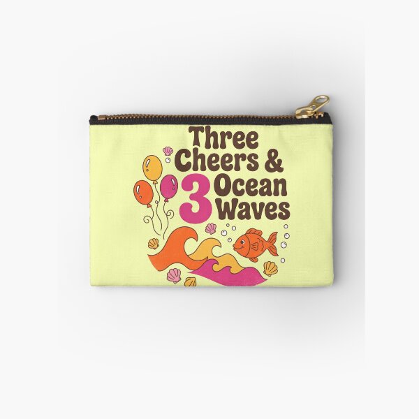 Item preview, Three Cheers & Ocean Waves 3rd Birthday – Cute Fish Ocean Birthday Design designed and sold by Sea Gem.